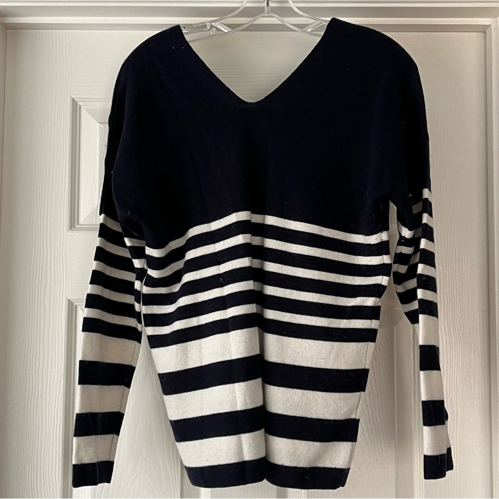 BR navy merino-blend v-neck sweater, M - Picture 2 of 4